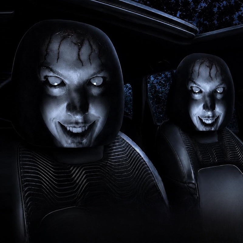 Horror Face Car Headrest Covers