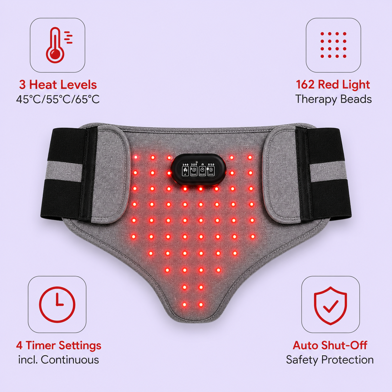 Relivá™ 3-in-1 Heat & Red Light Therapy Belt