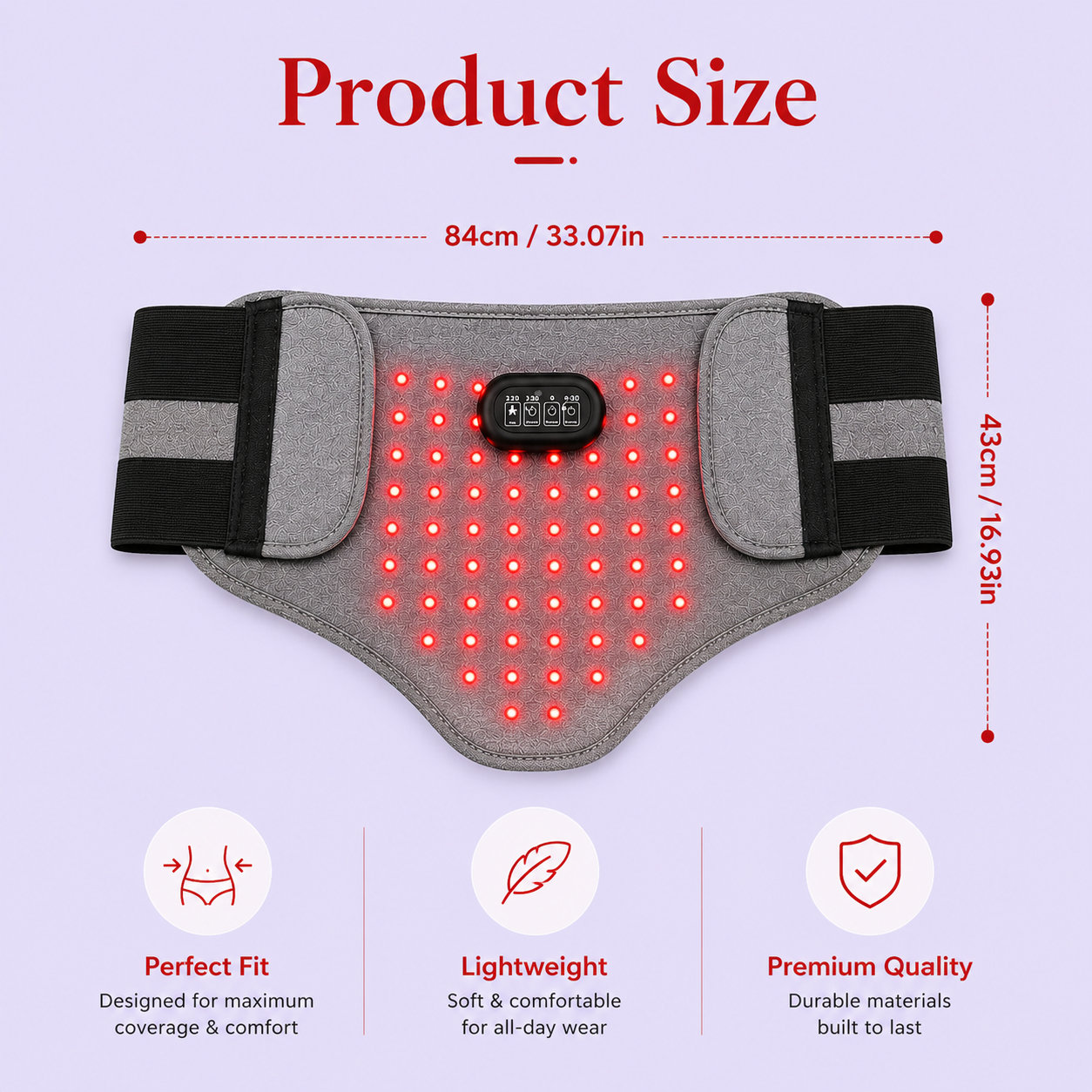 Relivá™ 3-in-1 Heat & Red Light Therapy Belt