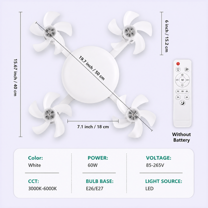 Aéro™ 4-Head Socket Fan Light