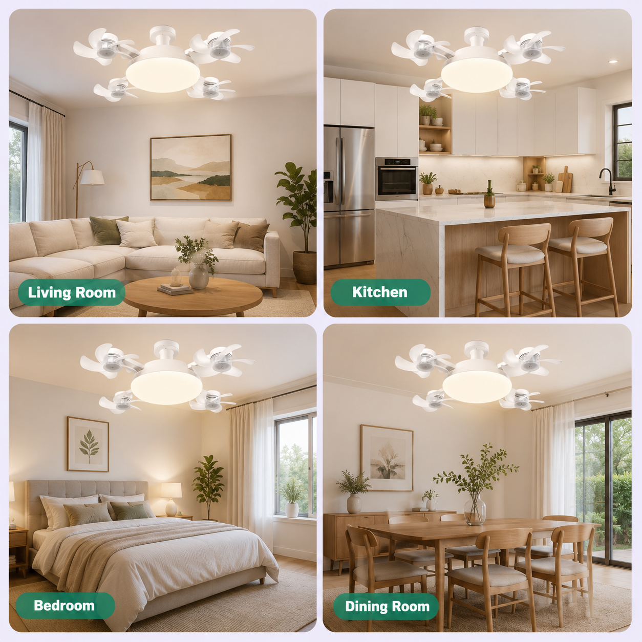 Aéro™ 4-Head Socket Fan Light